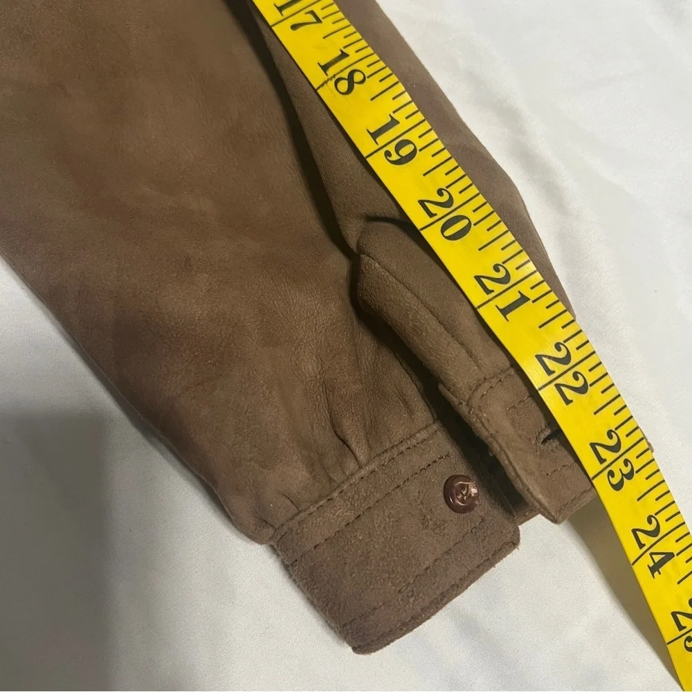 Vtg Bill Haire Friedrick's Sport Lamb Suede Button Front Shirt Blouse - Picture 8 of 12